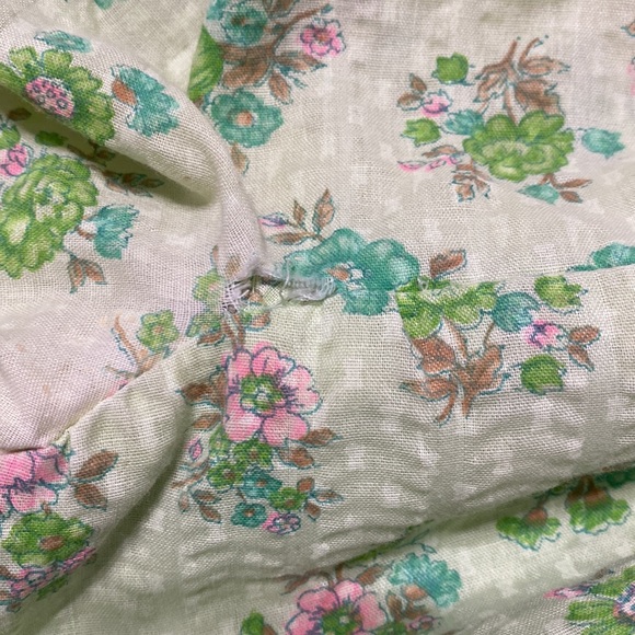 Vintage 60s Floral Cottagecore Flutter Sleeve Button Front Maxi Peasant Dress - Picture 15 of 16